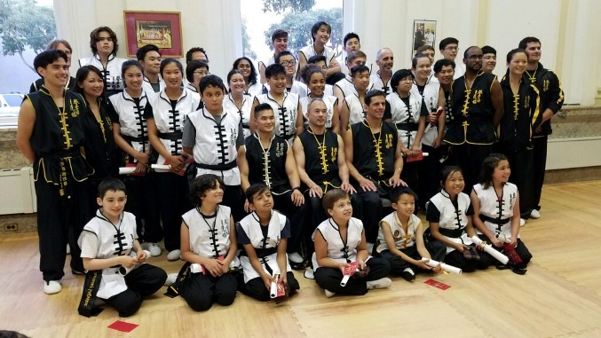 Black Belt graduates with Master Chow, Sifu Godoy and instructors at San Francisco headquarters