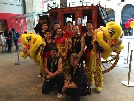 Lion Dance and Instructors at Wells Fargo Bank
